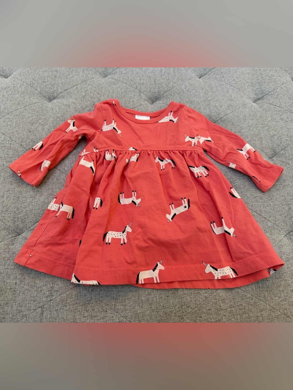 EUC HANNA ANDERSSON CORAL PINK UNICORN DRESS